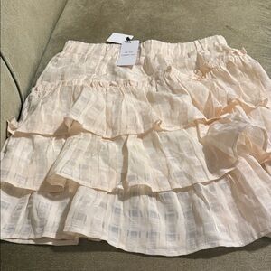Current Air Cream Ruffle Mini Skirt